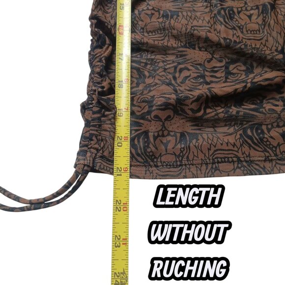 Ed Hardy Crop Top & Ruched Drawstring Co-ord Set Size Small Tiger Print NWT - Picture 13 of 13